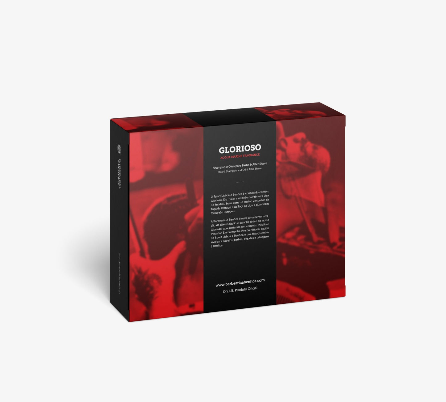 coffret homem barba - verso do coffret glorioso - barbearia a benfica