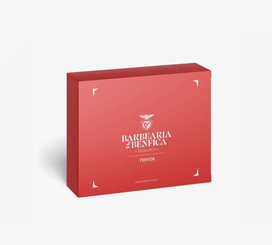 coffret homem benfica - shampoo, condicionador, gel de banho e aftershave - frente de coffret fervor 